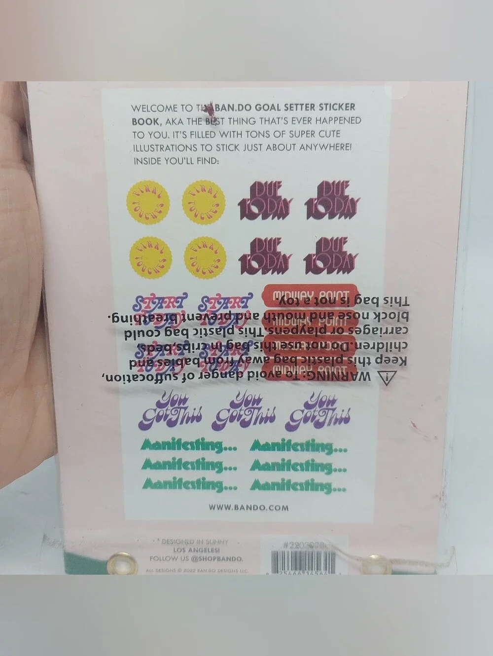 Ban.do Sticker Book Goal Setter Pink Journaling Planner Theme 2202090 NIP